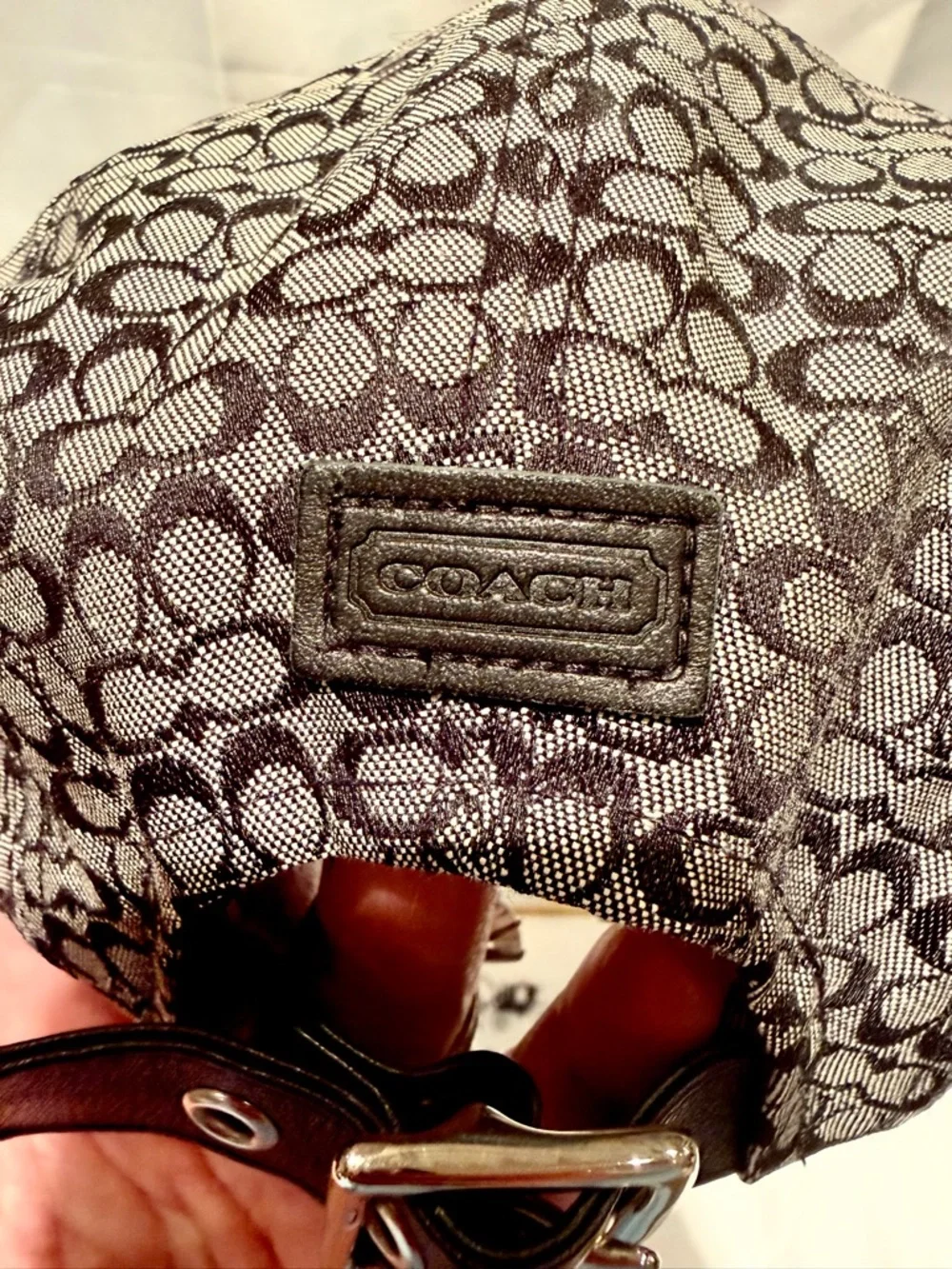 Y2K Coach Mini Signature Baseball Hat (charcoal/black)- Size M/L- NWOT - Picture 7 of 8